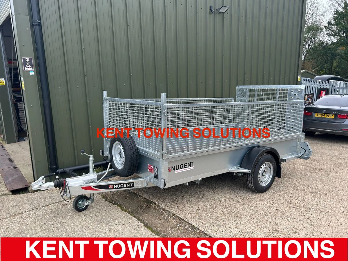 Nugent G30151 10ft x 5ft General Purpose Trailer with Mesh Sides, Ramp Tailgate and Spare Wheel